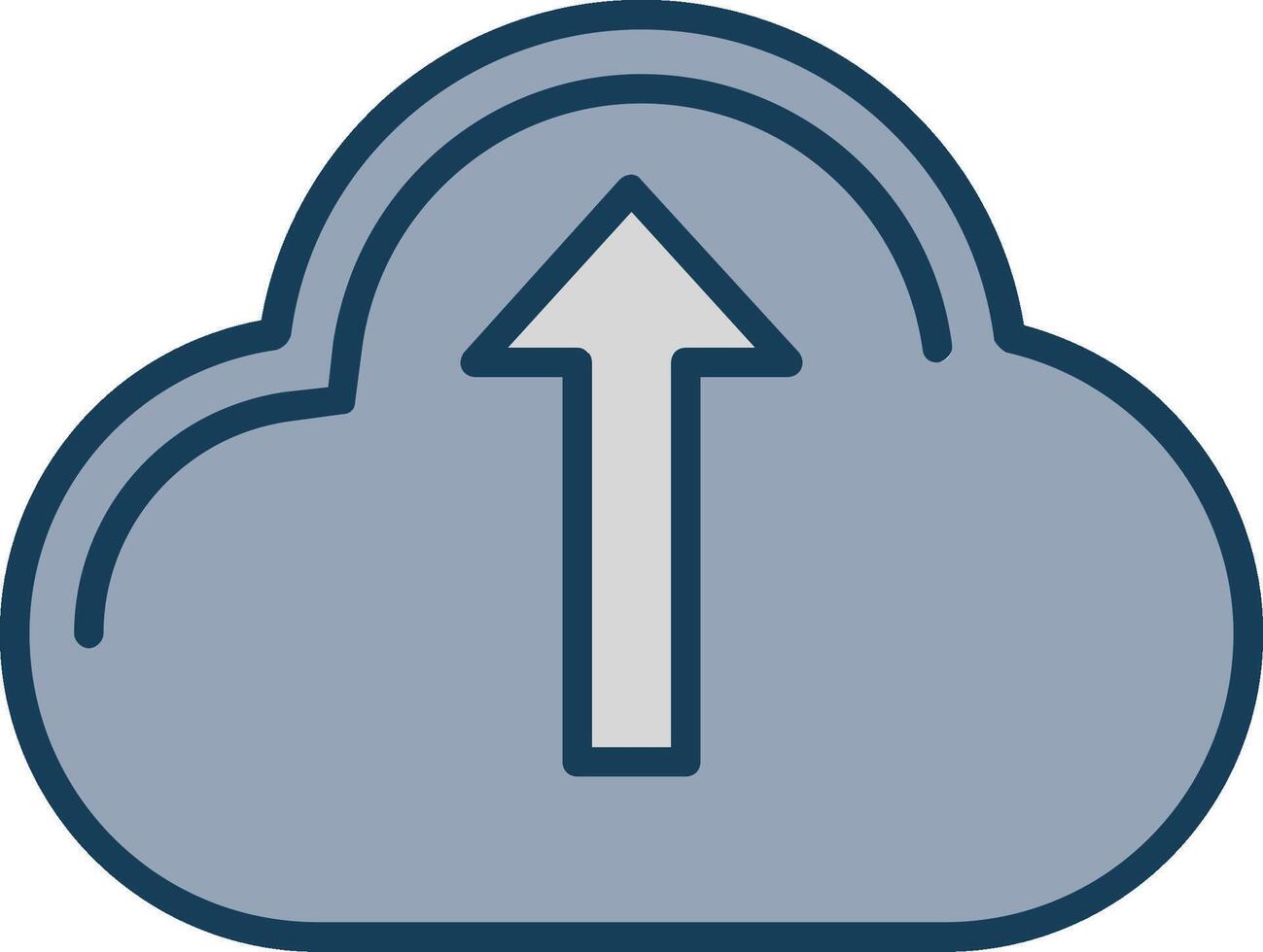 Cloud Uploading Line Filled Grey Icon vector