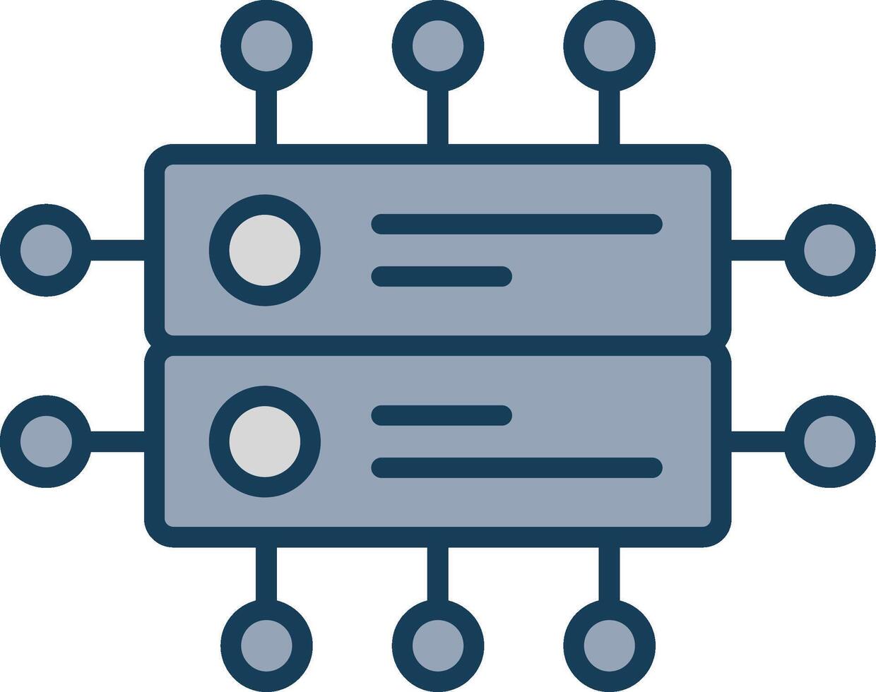 Data Network Line Filled Grey Icon vector