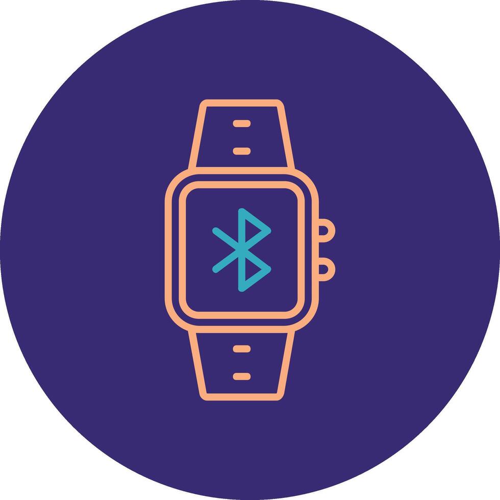 Bluetooth Line Two Color Circle Icon vector