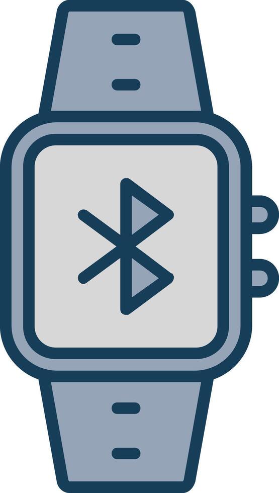 Bluetooth línea lleno gris icono vector