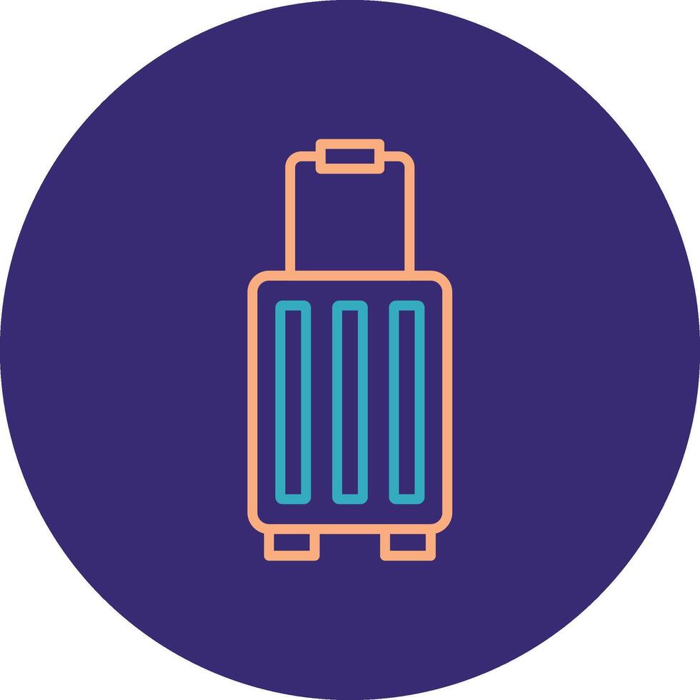 Suitcase Line Two Color Circle Icon vector