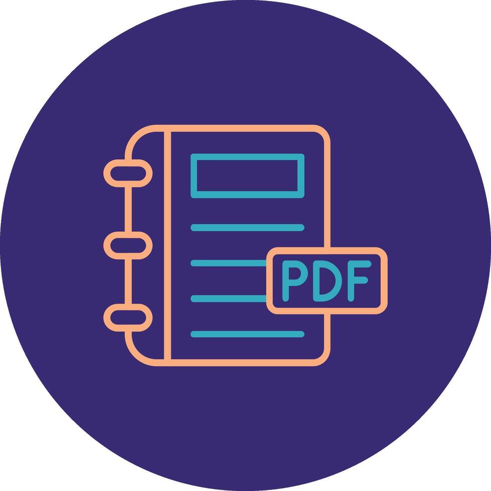 Pdf Line Two Color Circle Icon vector