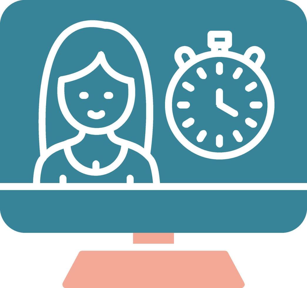 Timer Glyph Two Color Icon vector