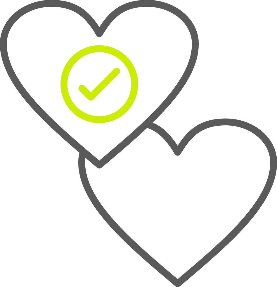 Heart Line Two Color Icon vector