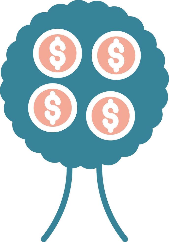 Money Tree Glyph Two Color Icon vector
