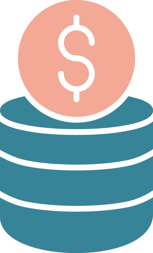 Coin Stack Glyph Two Color Icon vector