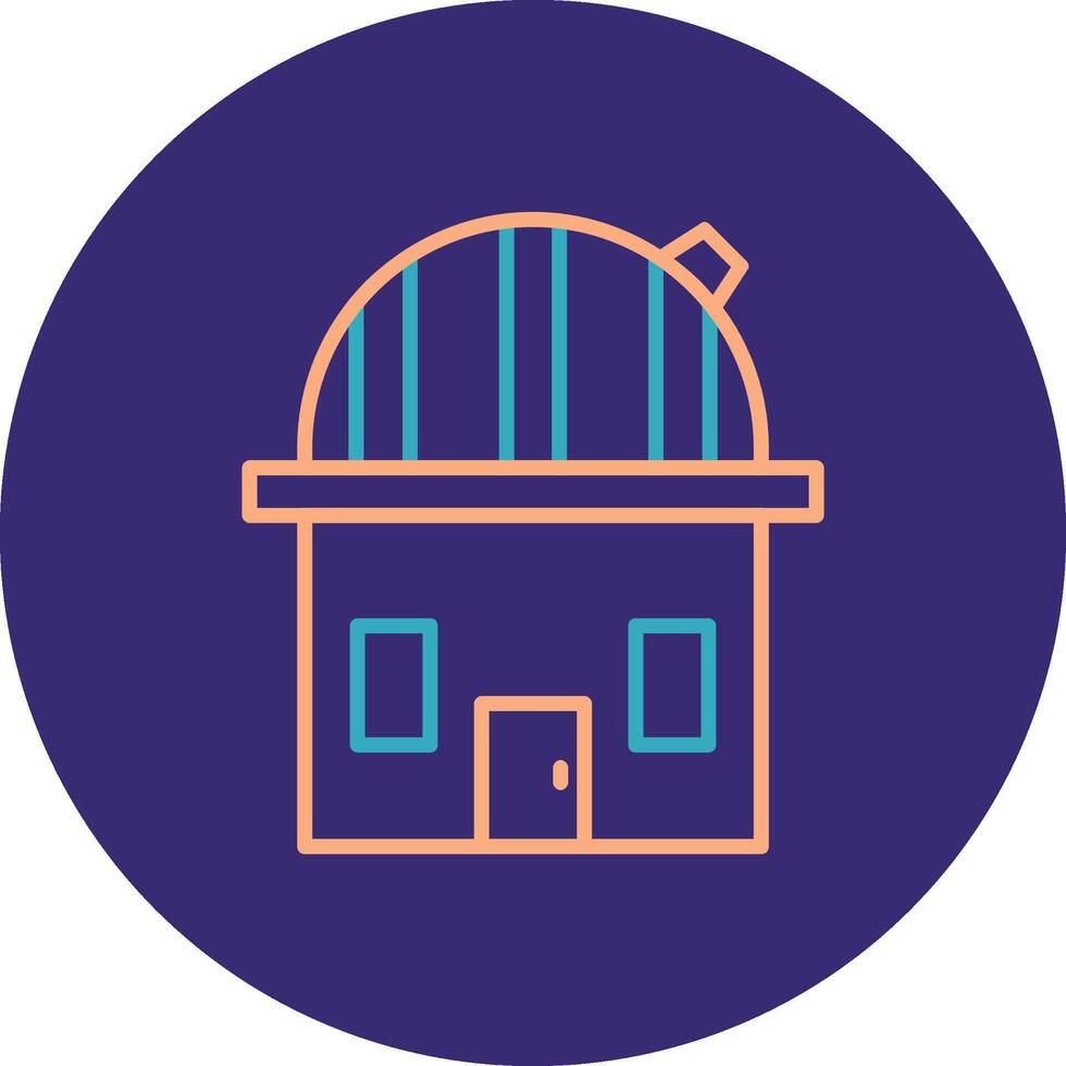 Observatory Line Two Color Circle Icon vector