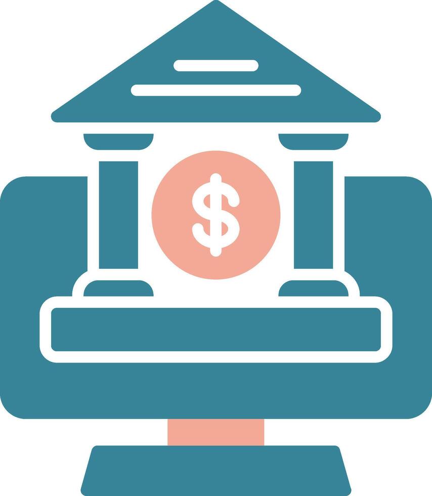 OnGlyph Two Color Banking Glyph Two Color Icon vector