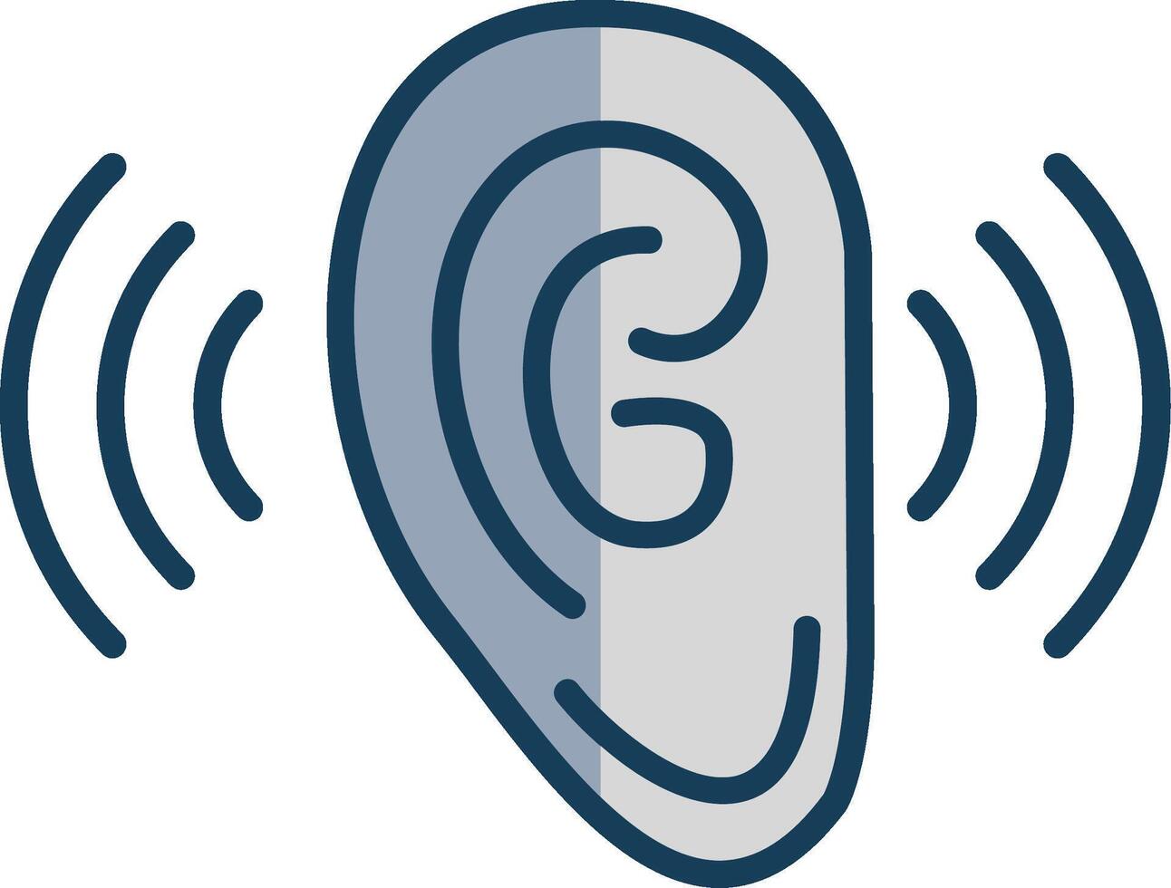 Listening Line Filled Grey Icon vector