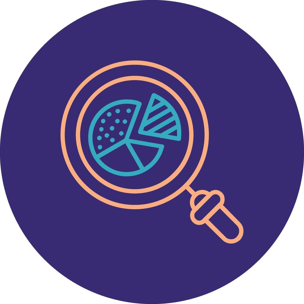Graph Line Two Color Circle Icon vector