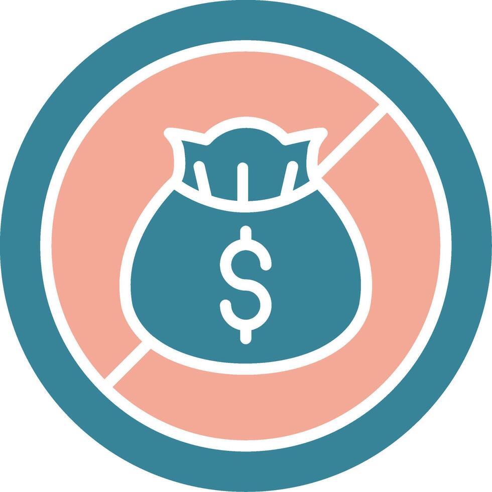 No Money Glyph Two Color Icon vector