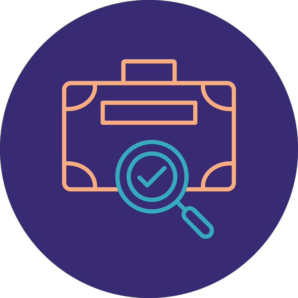 Suitcase Line Two Color Circle Icon vector