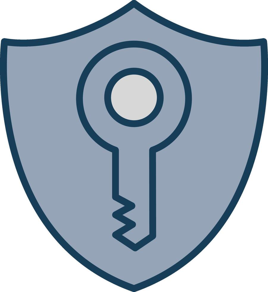 Shield Line Filled Grey Icon vector