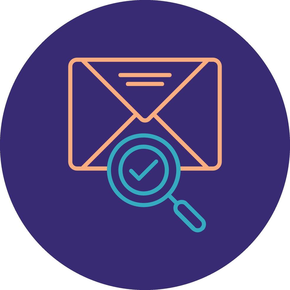 Mail Line Two Color Circle Icon vector