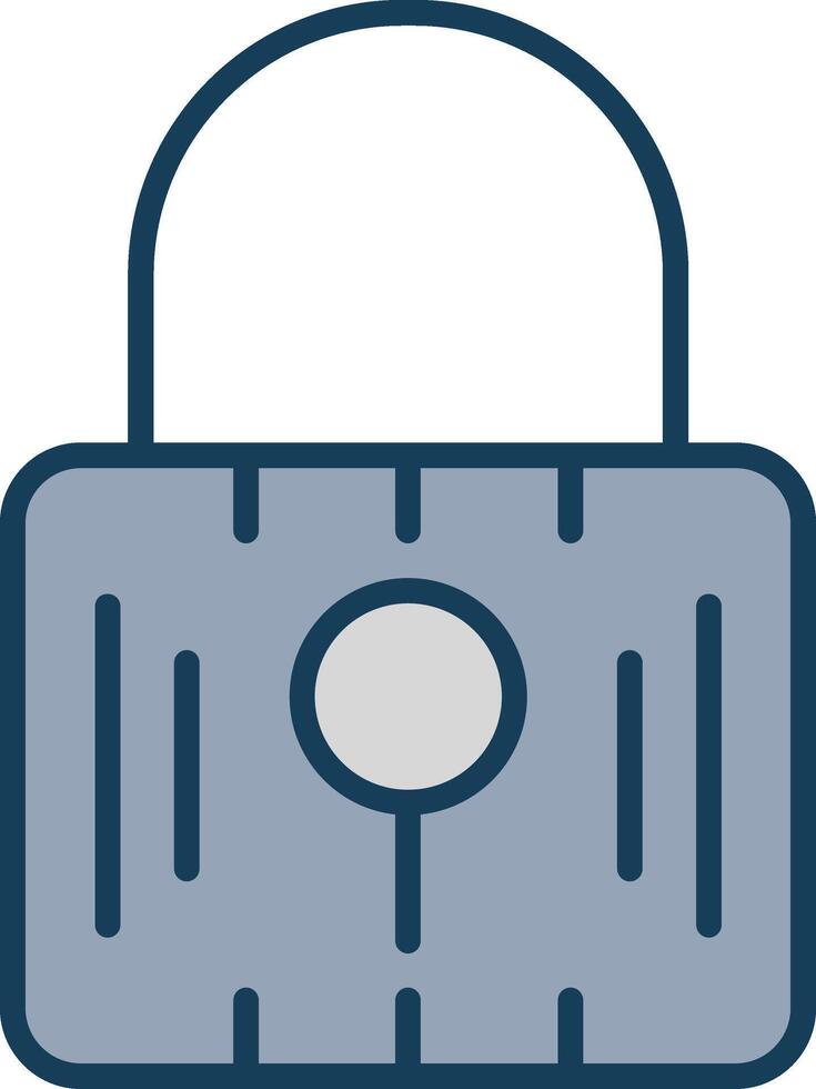 Locked Line Filled Grey Icon vector