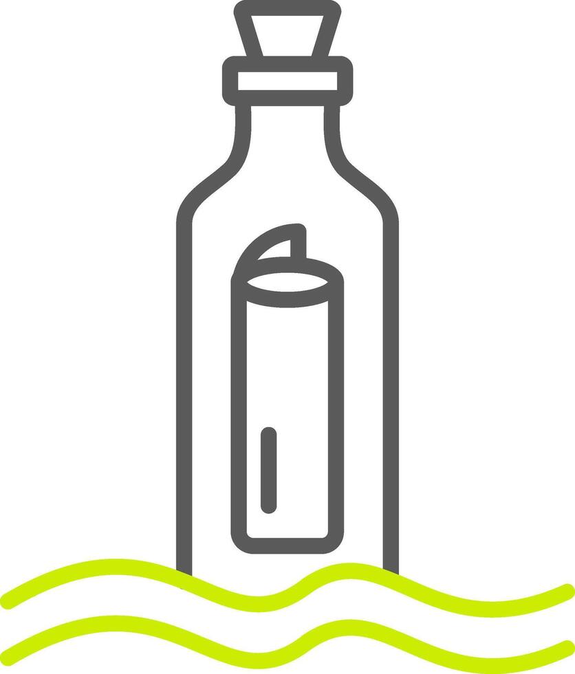 Message In A Bottle Line Two Color Icon vector