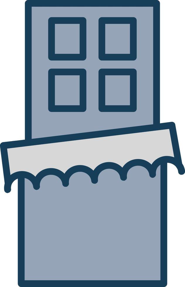 Chocolate Bar Line Filled Grey Icon vector