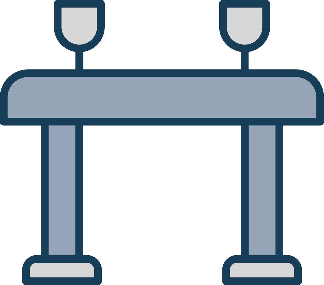 Table Line Filled Grey Icon vector