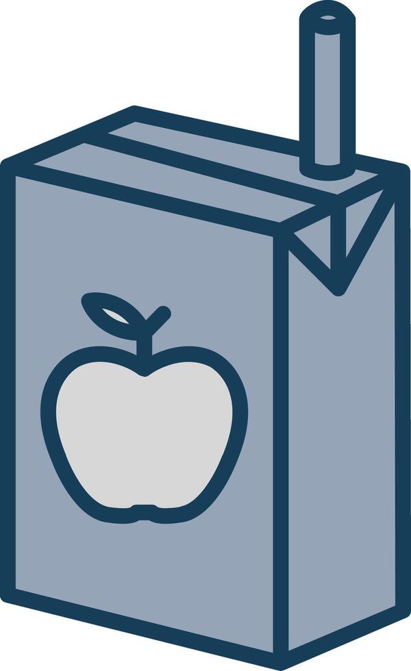 Juice Box Line Filled Grey Icon vector