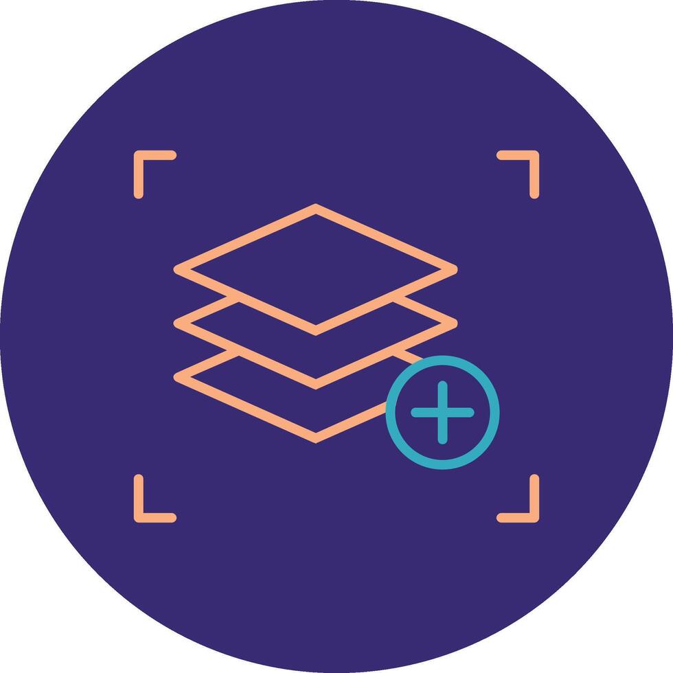 Layers Line Two Color Circle Icon vector