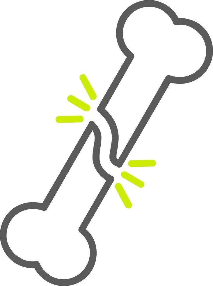Broken Bone Line Two Color Icon vector
