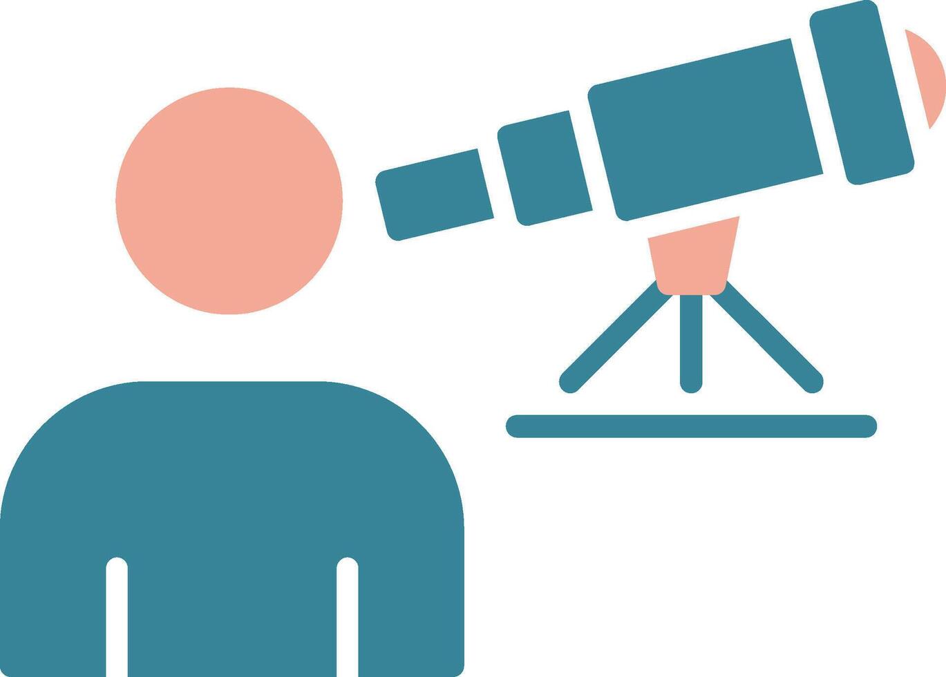 Astronomer Glyph Two Color Icon vector