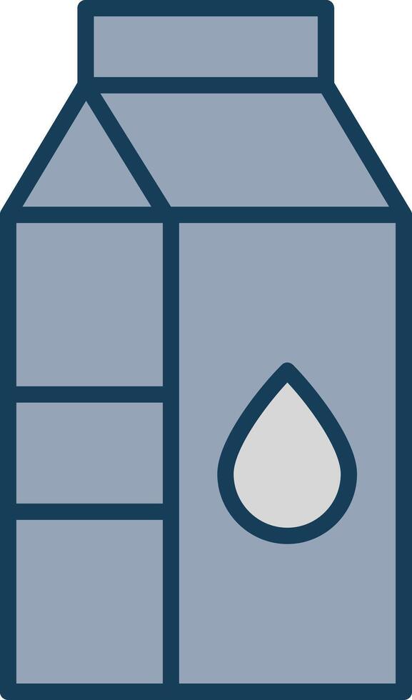 Milk Carton Line Filled Grey Icon vector