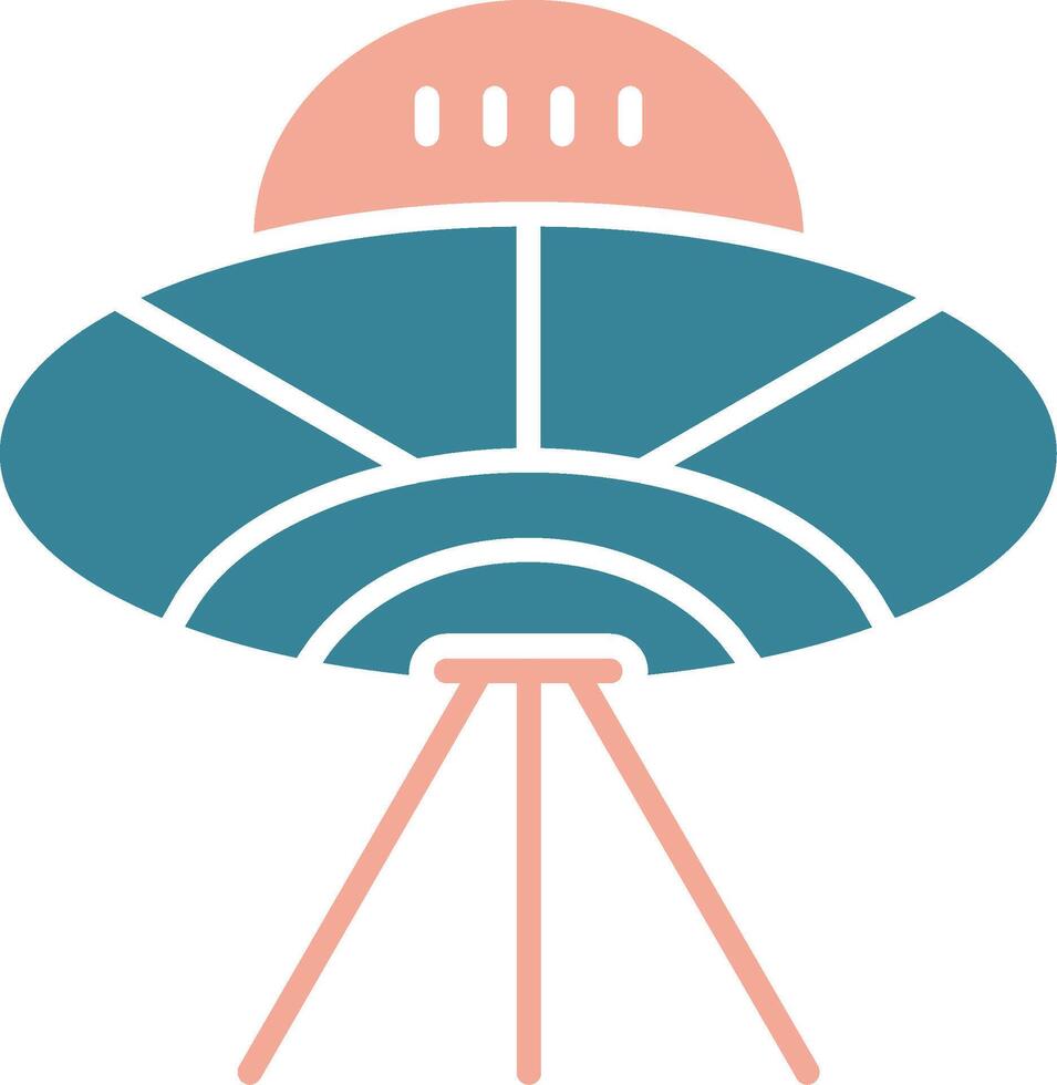 Alien Spaceship Glyph Two Color Icon vector