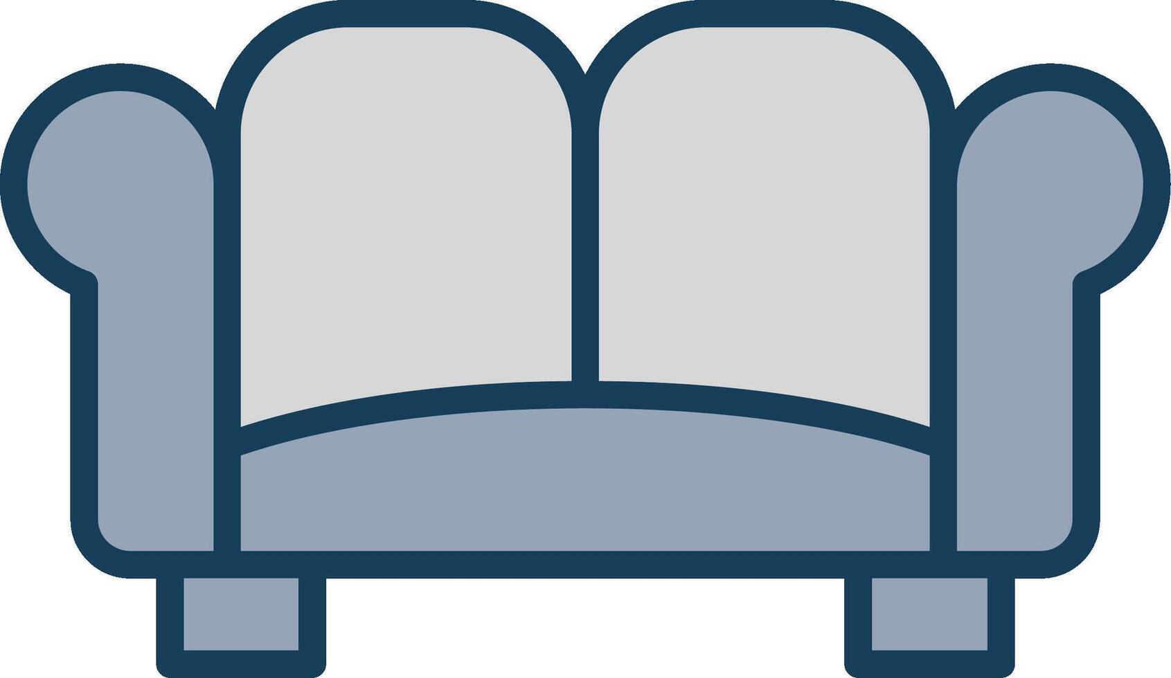 Sofa Line Filled Grey Icon vector