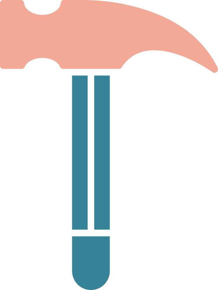 Hammer Glyph Two Color Icon vector