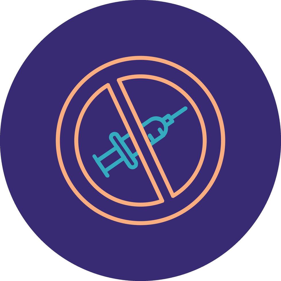 No Needle Line Two Color Circle Icon vector