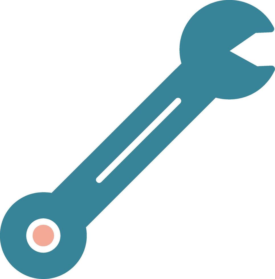 Spanner Glyph Two Color Icon vector