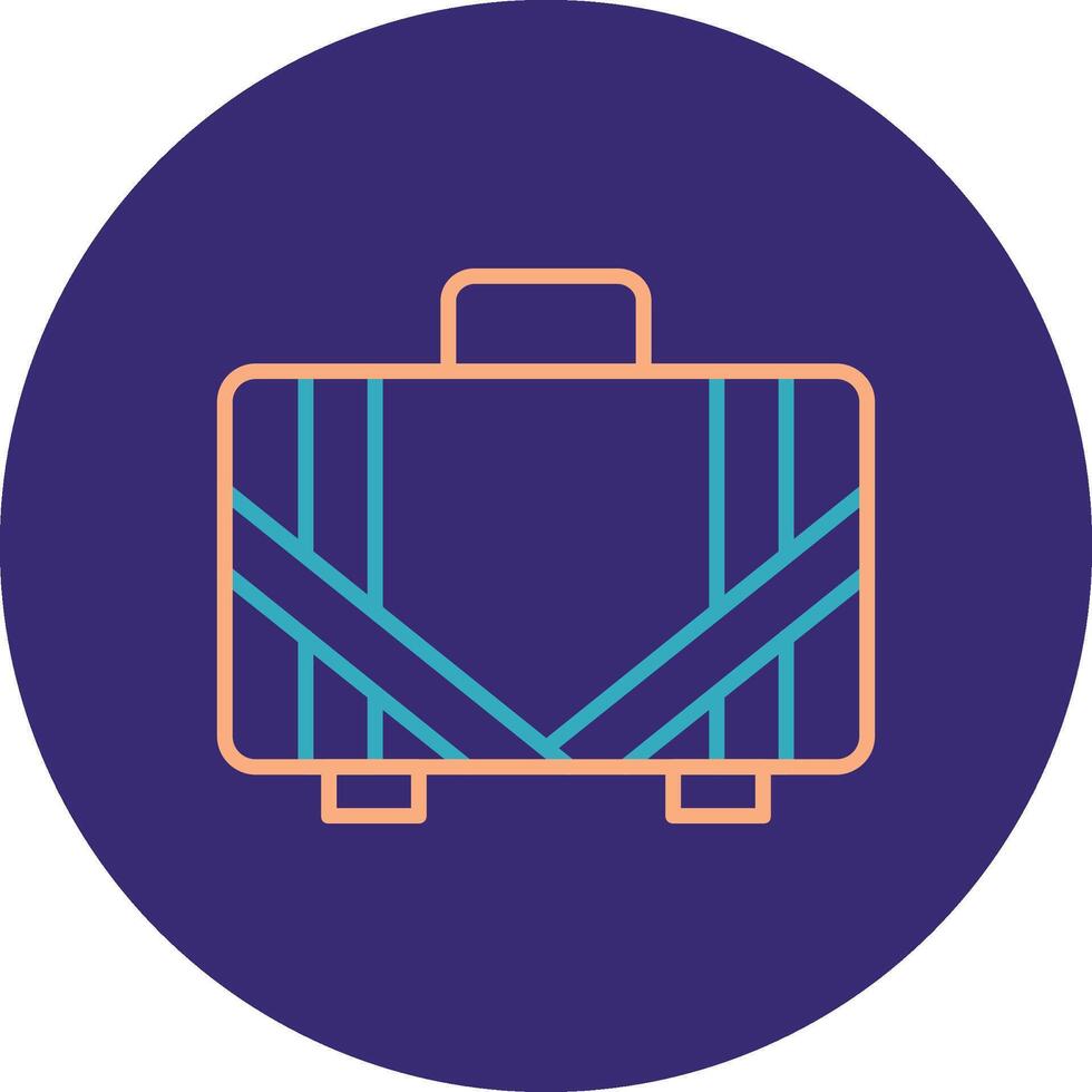 Suitcase Line Two Color Circle Icon vector