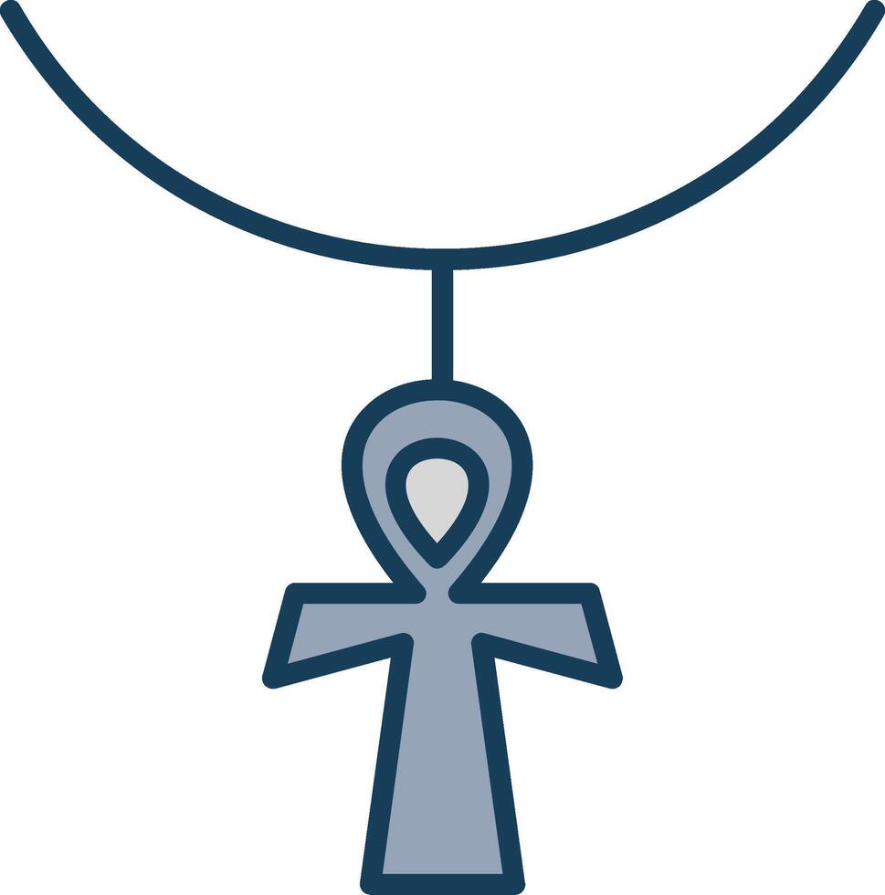 ankh línea lleno gris icono vector