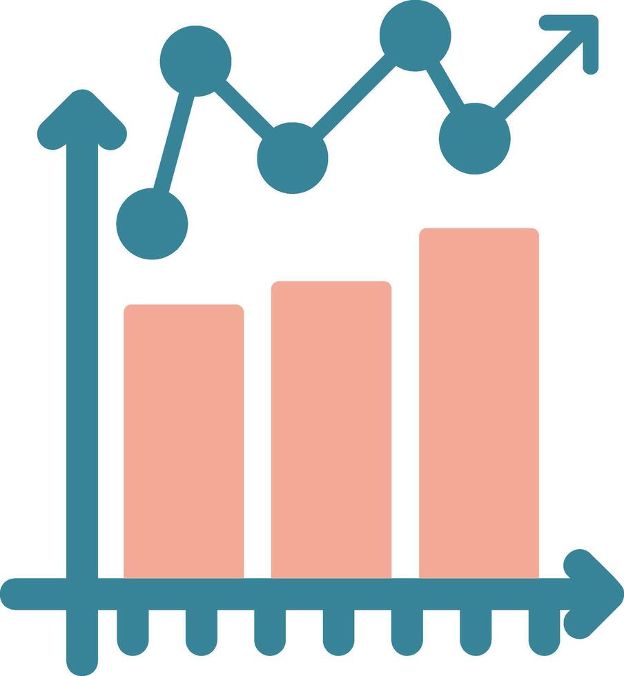 gráfico de barras glifo icono de dos colores vector