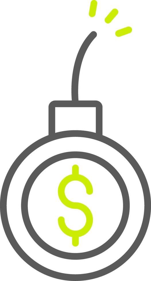 Debt Line Two Color Icon vector