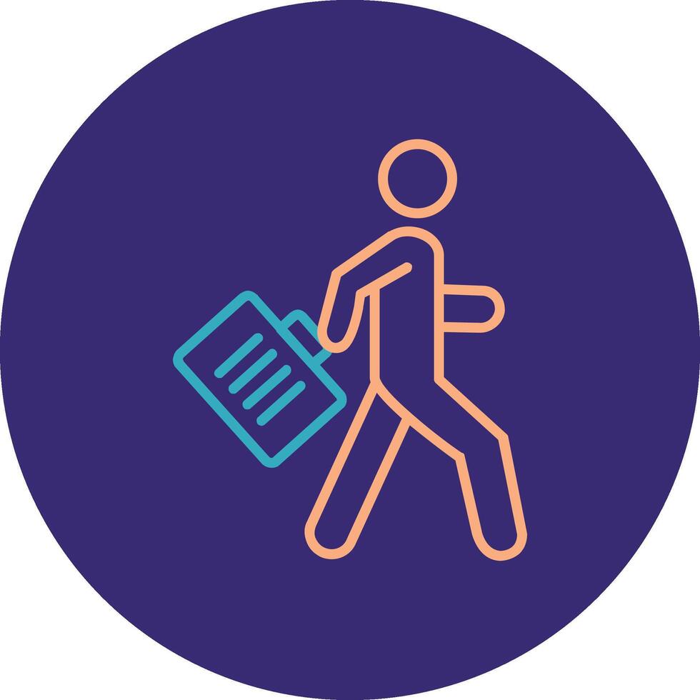 Man Line Two Color Circle Icon vector