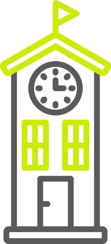Clock Tower Line Two Color Icon vector