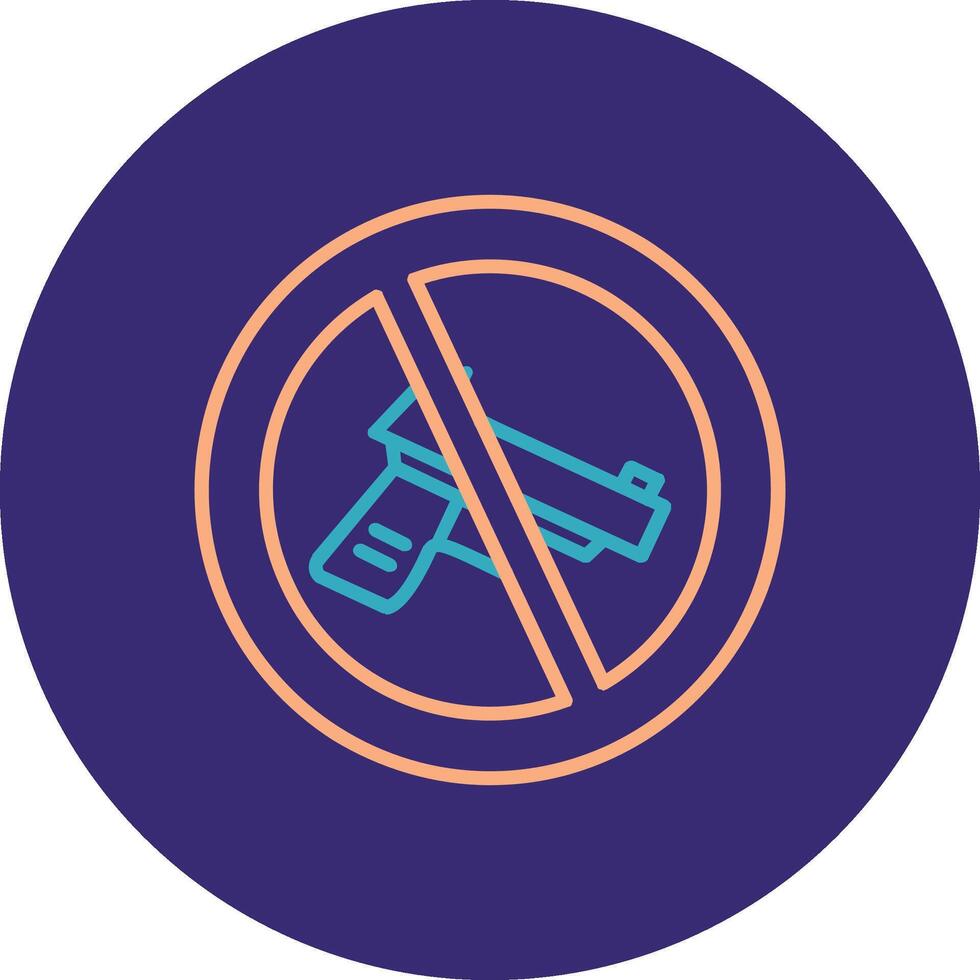 No Gun Line Two Color Circle Icon vector