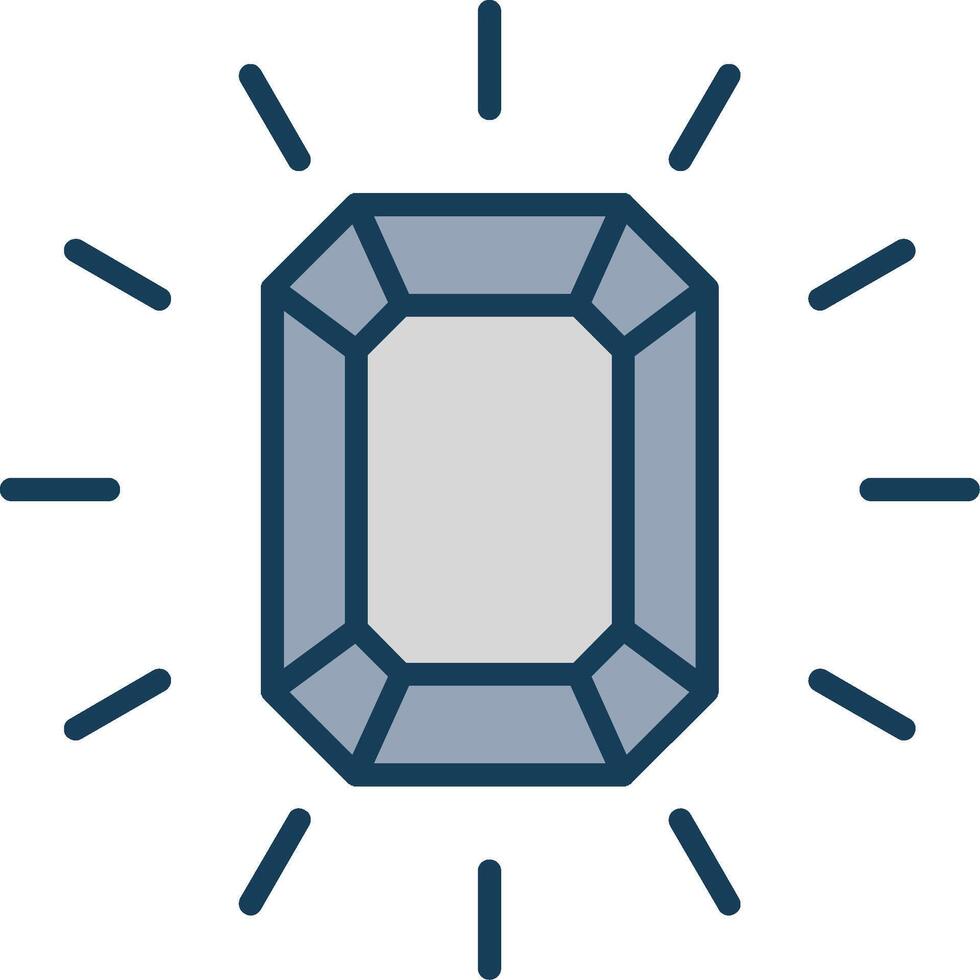 Gem Line Filled Grey Icon vector