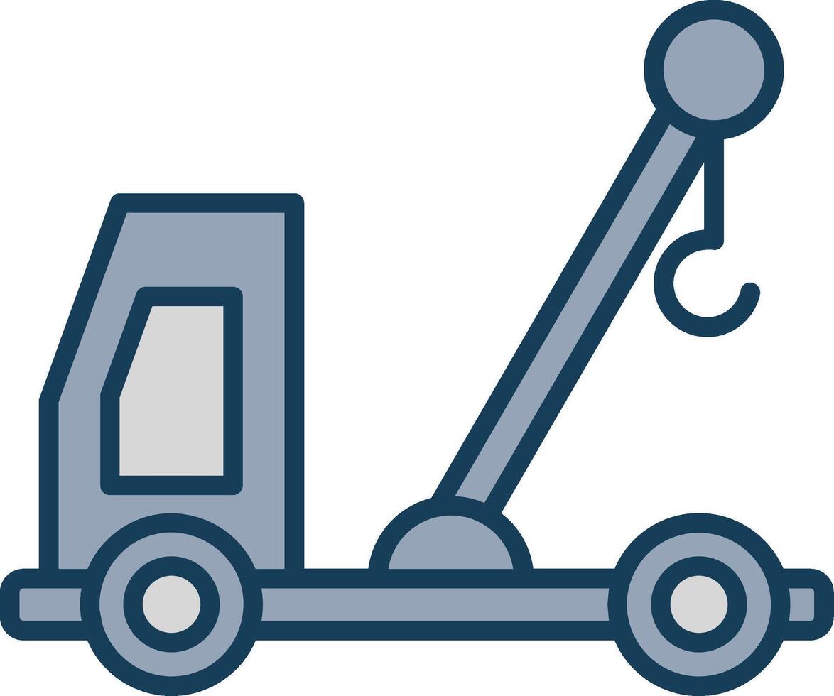 Lift Truck Line Filled Grey Icon vector