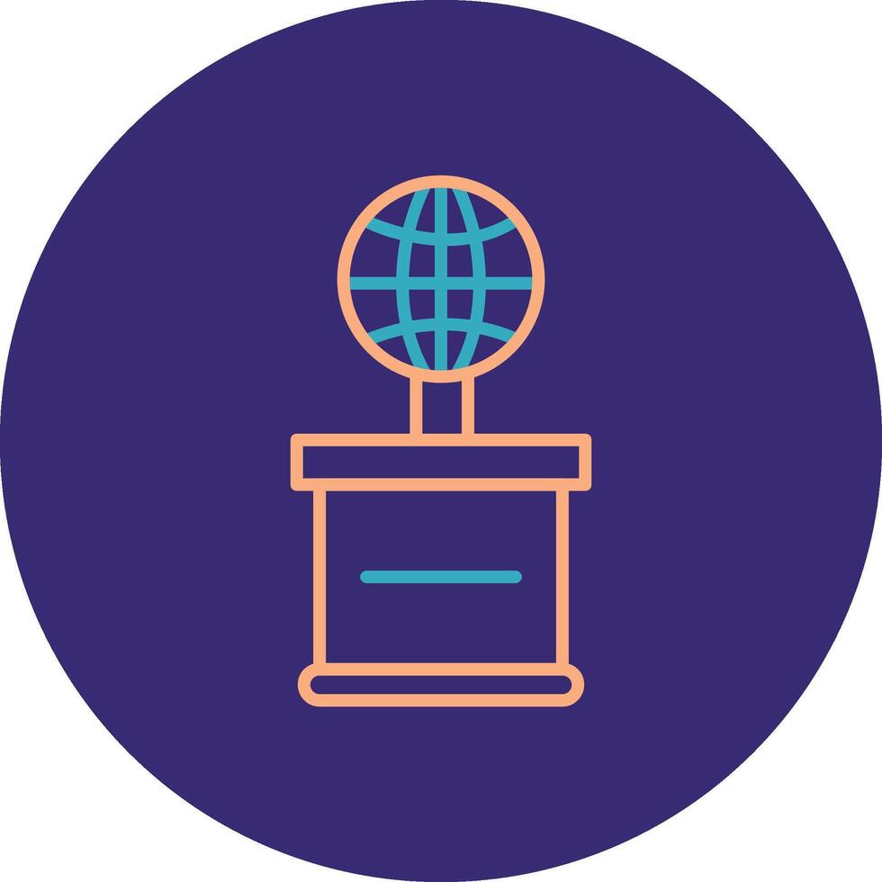 World Line Two Color Circle Icon vector