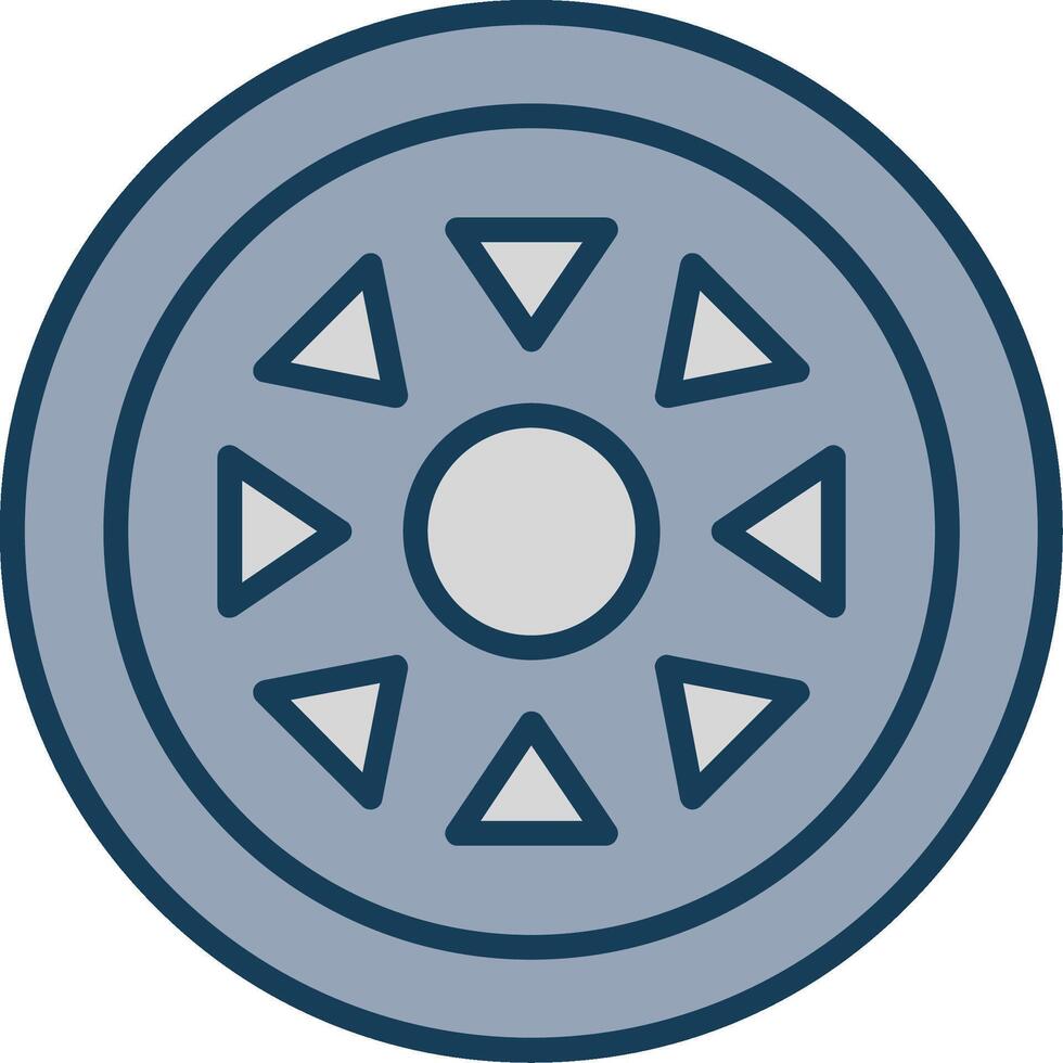 Rim Line Filled Grey Icon vector