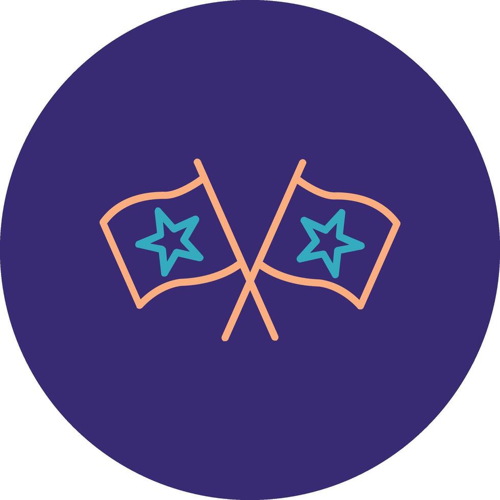 Flags Line Two Color Circle Icon vector