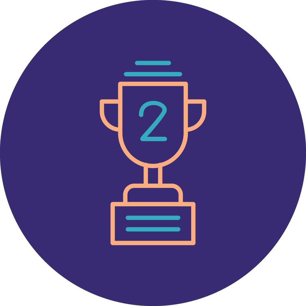 Trophy Line Two Color Circle Icon vector