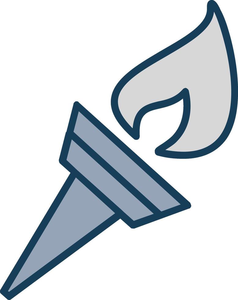 Olympic Flame Line Filled Grey Icon vector