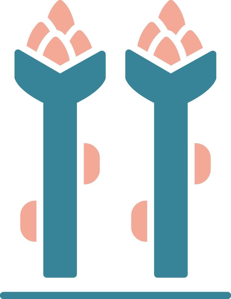 Asparagus Glyph Two Color Icon vector