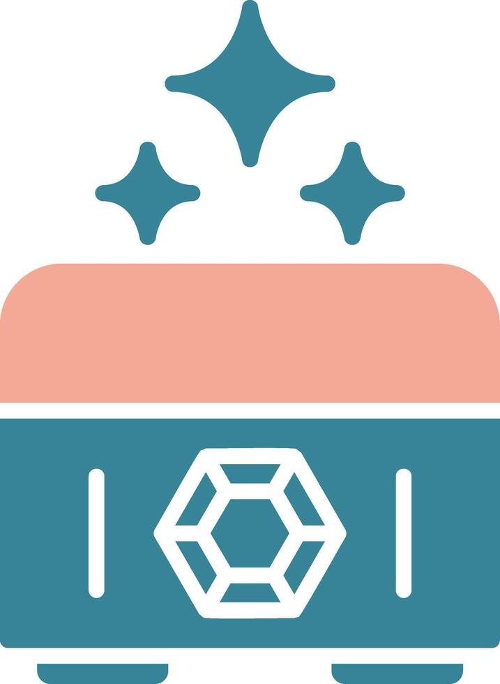 Treasure Chest Glyph Two Color Icon vector