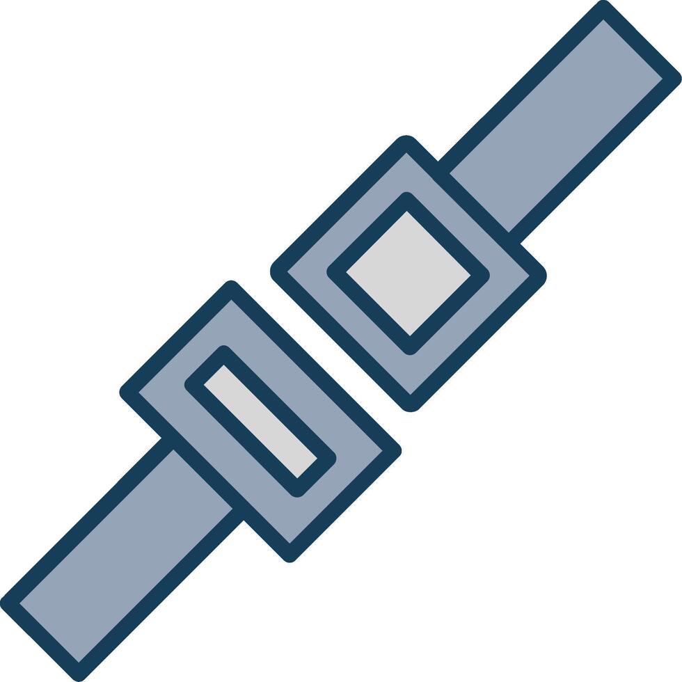 Seat Belt Line Filled Grey Icon vector