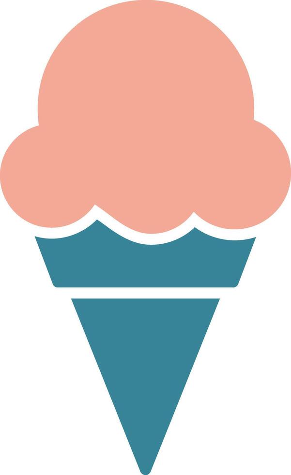 Ice Cream Glyph Two Color Icon vector